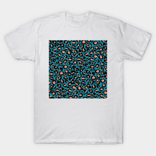 Leopard Pattern in Macaroon on Blue Raspberry T-Shirt